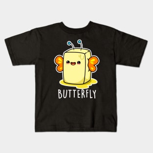 Butterfly Cute Butter Pun Kids T-Shirt